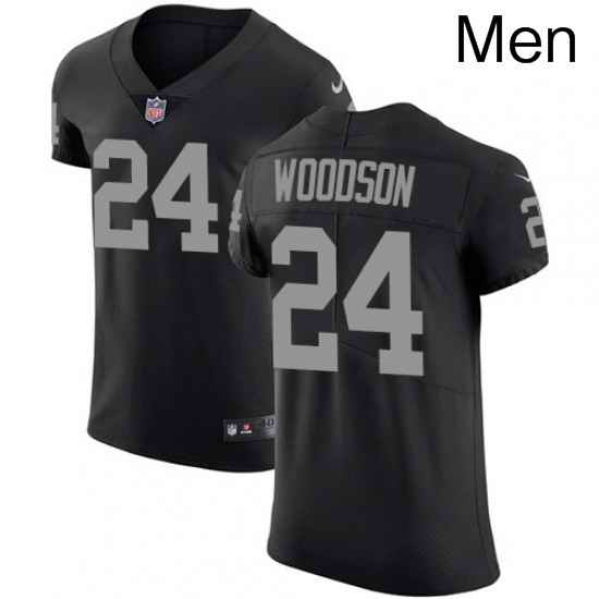 Mens Nike Oakland Raiders 24 Charles Woodson Black Team Color Vapor Untouchable Elite Player NFL Jersey